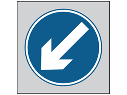 Keep left roll up road sign