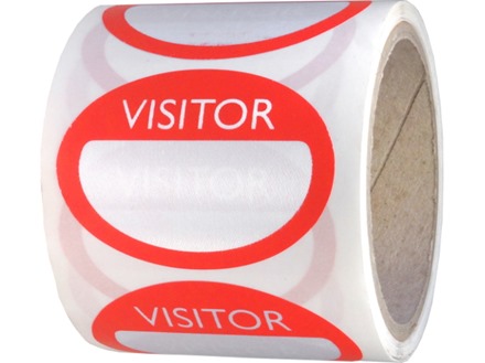 Fabric visitors badges, red