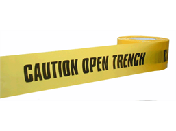Caution open trench barrier tape