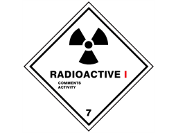 Radioactive 1 7 hazard warning diamond sign