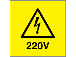 220V Electrical warning label