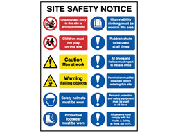 Building site safety notice sign