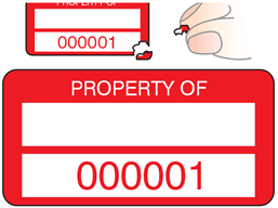 Property asset label, numbered, destructible