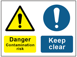COSHH. Danger contamination risk, Keep clear sign.