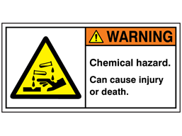 Warning chemical hazard label