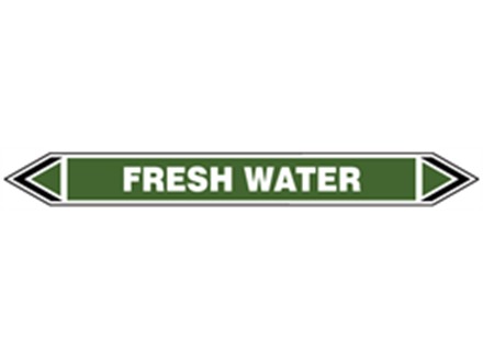 Fresh water flow marker label.