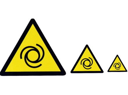 Automatic start warning symbol label.