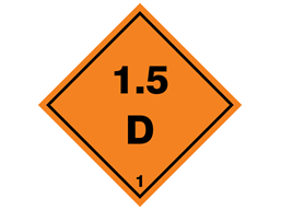 Explosive 1.5 D hazard warning diamond sign