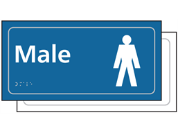 Male toilet sign.