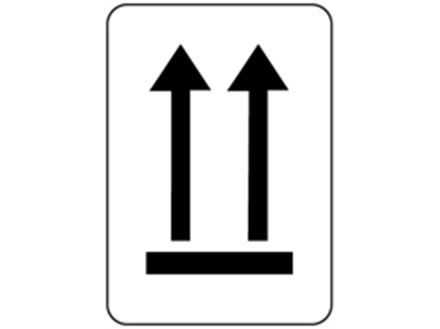 This way up packaging symbol label