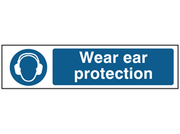 Wear ear protection, mini safety sign.