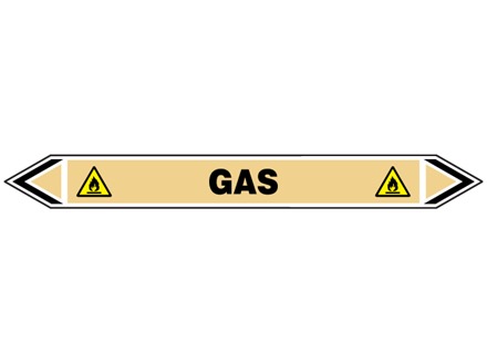 Gas flow marker label.