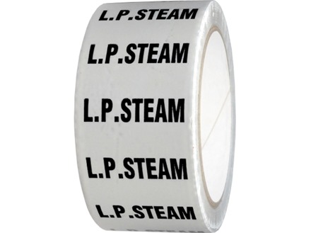 LP steam pipeline identification tape.