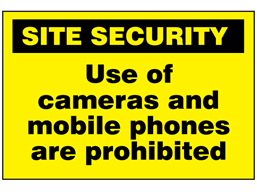 Use of cameras and mobile phones are prohibited sign