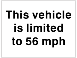 Vehicle speed limit sign