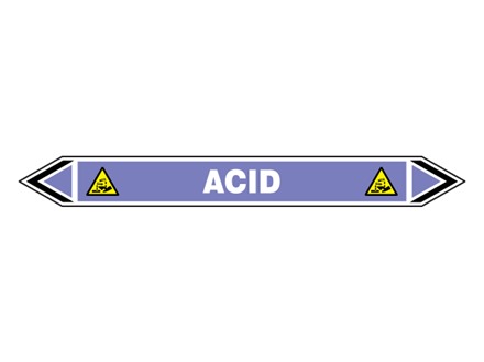 Acid flow marker label.