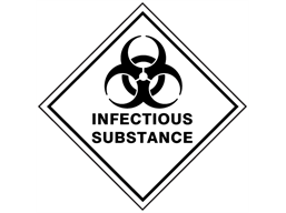 Infectious substance hazard warning diamond sign
