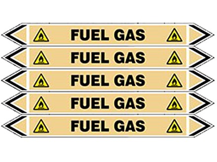 Fuel gas flow marker label.