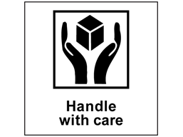 Handle with care heavy duty packaging label