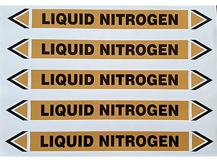 Liquid nitrogen flow marker label.