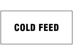 Cold feed pipeline identification label