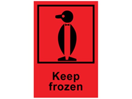 Keep frozen shipping label.