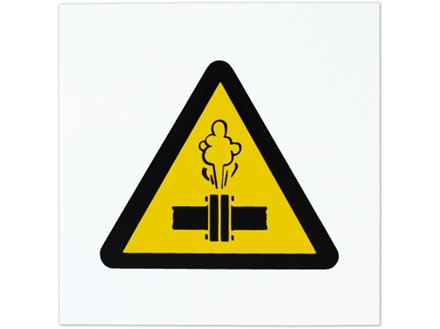Pressure hazard symbol safety sign.