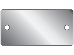 Blank stainless steel nameplate, 38mm x 77mm