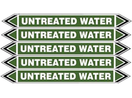 Untreated water flow marker label.