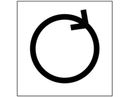 Clockwise rotation symbol labels.