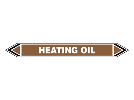 Heating oil flow marker label.