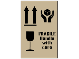 Combination fragile, handle with care and this way up stencil