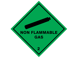 Non flammable gas 2 hazard warning diamond sign