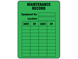 Maintenance record label