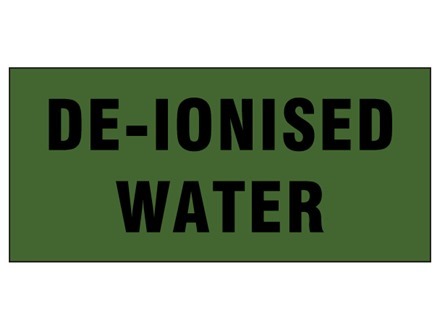 De-ionised water pipeline identification tape.