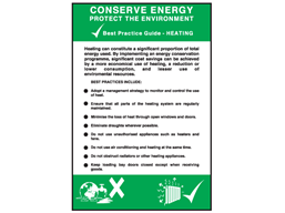 Conserve energy heating sign.