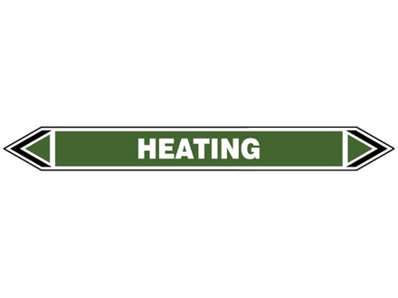 Heating flow marker label.
