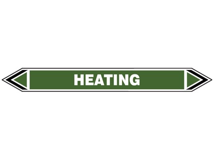 Heating flow marker label.