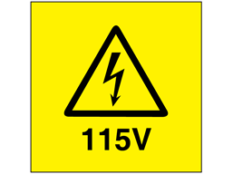 115V Electrical warning label