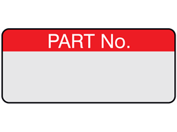 Part number aluminium foil labels.