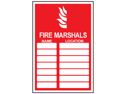 Fire marshals register sign