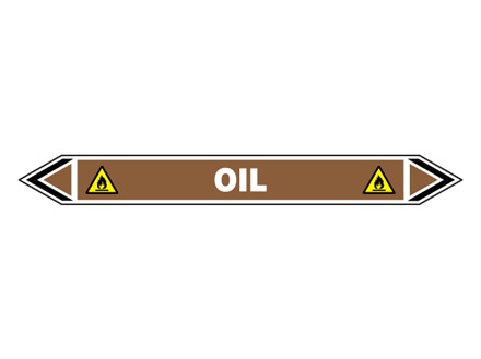 Oil flow marker label.