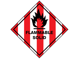 Flammable solid hazard warning diamond sign