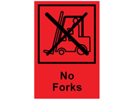 No forks shipping label.