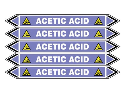 Acetic acid flow marker label.