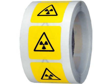 Radioactive symbol labels.