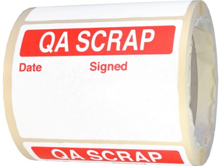 Jumbo QA Scrap Label - 250 pack