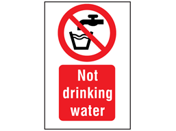 Not drinking water symbol and text safety sign.