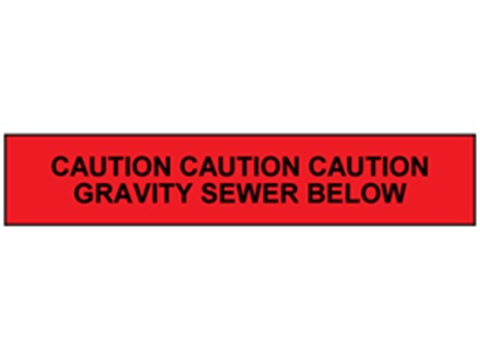 Caution gravity sewer below tape.