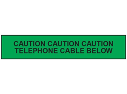 Caution telephone cable below tape.